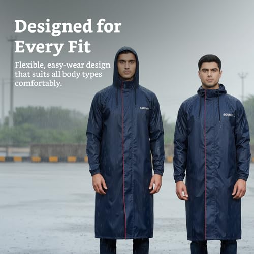 Image of Amazon Brand - Solimo Men's Polyester Water Resistant Casual Style Rain Coat