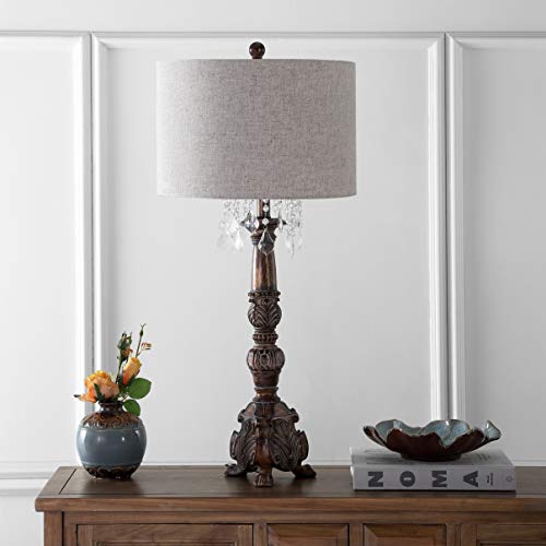 Jonathan Y Jyl3030A Carlisle 33.5" Resin/Acrylic Led Table Lamp Traditional Classic Bedside Desk Nightstand Lamp For Bedroom Living Room Office College Bookcase Led Bulb Included, Antique Brown #TOP19