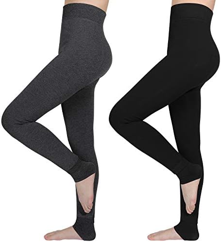AIMTOP 2 Pack Women Leggings Winter Thick Warm Fleece Lined Thermal Stretchy Leggings Pants, High Waisted Full Length Thermal Leggings for Women