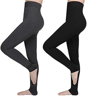 AIMTOP 2 Pack Women Leggings Winter Thick Warm Fleece Lined Thermal Stretchy Leggings Pants, High Waisted Full Length Thermal Leggings for Women