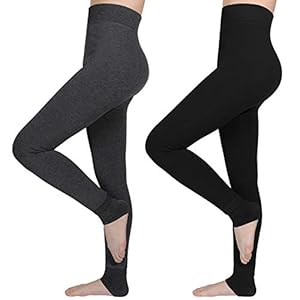AIMTOP 2 stuks thermoleggings voor dames, winter, thermische leggings met zachte fleece, fleece winterleggings, elastische leggings, thermische legging