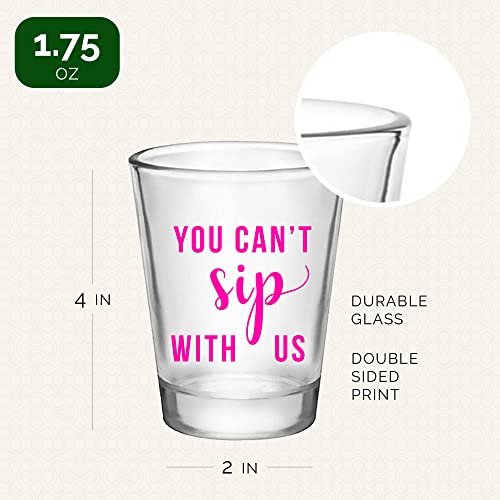 You Can't Sip With Us - 1.75Oz Purple Shot Glasses - Set Of 12 Perfect Birthday Shot Glasses, Bachelorette Party Shot Glasses, Funny Shot Glasses For Adults, Birthday Shot Glass, Cute Shot Glasses #TOP2