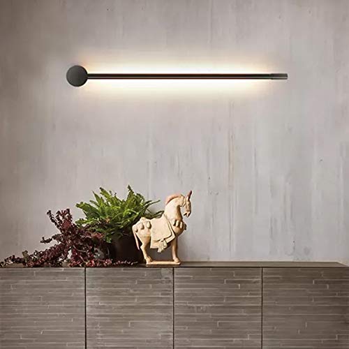 Litfad Slim Stick Wall Mount Lighting Minimalist Metallic Led Hallway Surface Wall Sconce Modern Led Wall Lamp In Black For Living Room Bedroom Corridor Stairway #TOP10