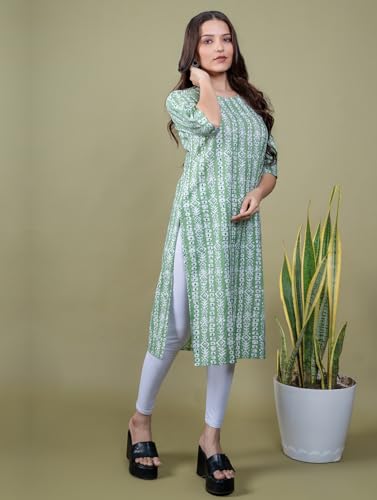 Image of Women's Straight Fit Printed Crepe Kurta, Casual Wear Kurti Design No 106