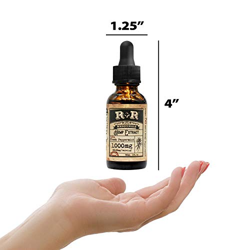 R+R Medicinals - Hemp Oil 1000mg Made with Organic Extract - 1000mg (33mg per Serving, 30 Servings, 1oz Bottle) - Image 4