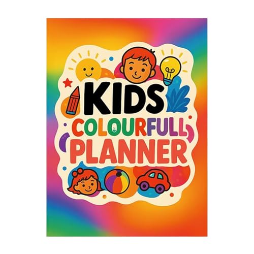Planer aktywności dla dzieci, dziennik nagrywania dla dzieci, interaktywny planer kolorów, organizer do codziennego planowania, książka do śledzenia nauki w szkole, planowanie podróży rodzinnej