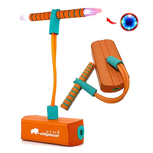 ALLCELE Pogo Stick for Kids with Light & Sound ,Foam Pogo Jumper for Boys & Girls - Best Gifts for Kids (Orange)