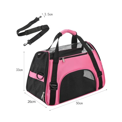 Hundetasche Netzgewebe Atmungsaktiv Katzentransportbox Faltbar Hundetragetasche Waschbar Matte Kleintiertasche Einstellbar Schultergurt Katzentasche Abnehmbar Transporttasche Hunde Katzen Welpen