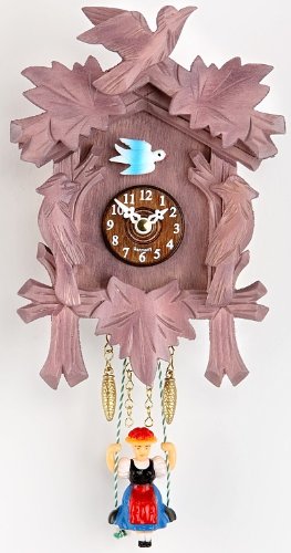 Reloj de cuco de la Selva Negra Trenkle artesanal con cuarzo y acabado violeta premium