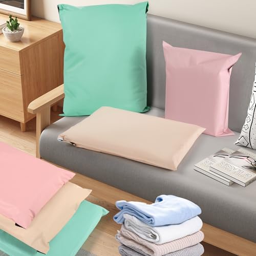 Wanxida 30 Stück Versandtüten, Bunte Versandtasche, Wasserdichte Versandtaschen Kleidung, Versandtaschen Warensendung für Kleine Unternehmen (Rosa 25x31cm,Gelbcm 28x38cm,Grün 31x41cm)