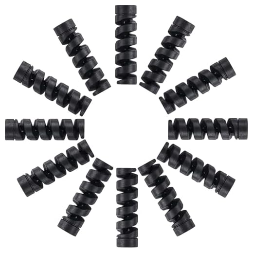 12 Pcs Charger Cable Protector,TP Flexible Cable Saver,Spiral USB Mouse Wire Protector for Headphone Laptop Earphone Cell Phone Wrap Accessories (Black)
