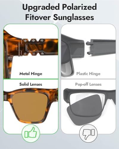 Meeloog Over Glasses Sunglasses for Women Polarized Stylish Cateye Shades Go Over Glass Women for Driving Large MST00654