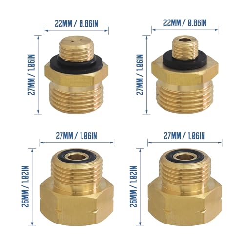 Kaelah Gasflaschen Adapter- Set 4 teiliges EU Gasflaschen Adapter und Euro- Füllset 4 Teiliges Gasflaschenadapter D1- D4 für Anschluss von Druckreglern an ausländischen Gasflaschen-2