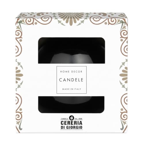 Bougie sphère décorative laquée diamètre 10 cm - Durée 49 heures - Couleur noire - Coffret cadeau - Cereria Di Giorgio