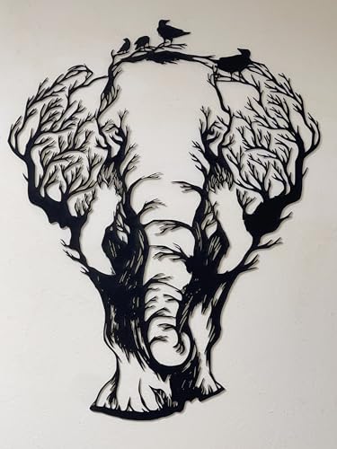 Décoration murale bois éléphant Boutdebois pour habiller un mur vide de salon