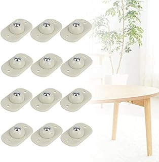 QOPAHI Self Adhesive Castor Wheels, Heavy Duty Stick On Wheels Small Wheels Mini Castors Rotation Sticky Pulley for Small Furniture Trash Can Box Diy Projects, 12 Pcs(Stainless Steel Ball)