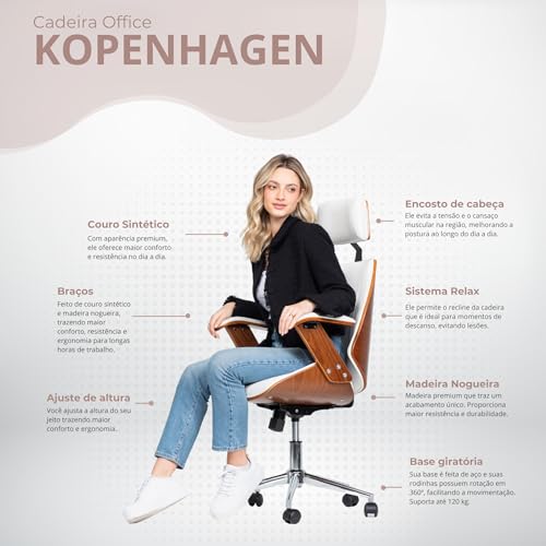 Cadeira Kopenhagen Presidente Branco Fratini