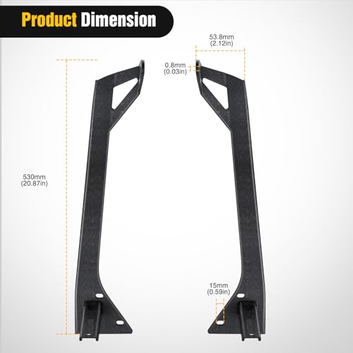 Image of Nilight 50 inch Windshield Light Mount Brackets for Jeep Wrangler TJ 1997-2006