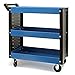 Produktbild Wiltec Werkstattwagen mit 3 Etagen, 150 kg, 83x38x85/92 cm, Handgriff, Kunststoffreifen, Bremsen, Ablageflächen mit erhöhtem Rand, Werkzeugwagen, Rollwagen