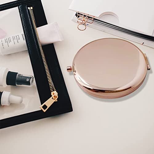 Wooyalin Magnifying Compact Cosmetic Mirror 2.75 Inch Round Pocket Makeup Mirror Handheld Travel Makeup Mirror Portable Mirror Pocket Mirror Rose Gold #TOP2