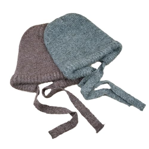 Bonnet tricoté avec cravate suspendue chapeau chaud noir