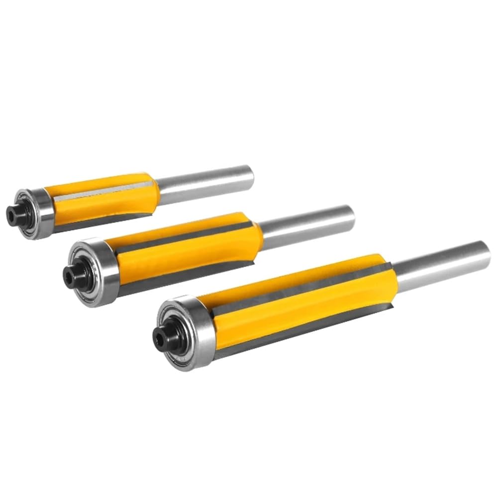 3 brocas de fresado de 8 mm con 4 flautas con rodamiento superior para carpintería, herramienta de fresado