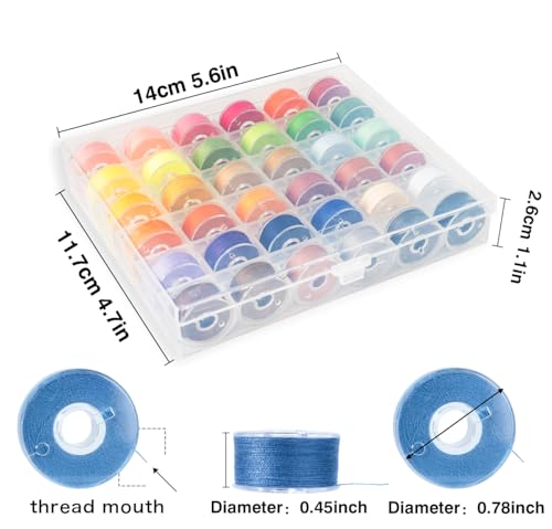 36 hilos con bobinas para máquina de coser con estuche miniatura 3