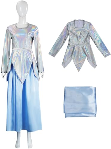 Kolegrial Fairy Godmother‌ Disfraz Mujer Cosplay Cenicienta Fairy Godmother‌ Vestido de Noche Top y Falda para Fancy Dress Up Navidad Carnaval Halloween Fiesta Cumpleaños Mascarada Vestido de Baile