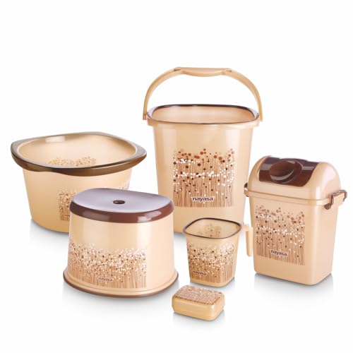 Nayasa Funk 6 Piece Plastic Bucket Set