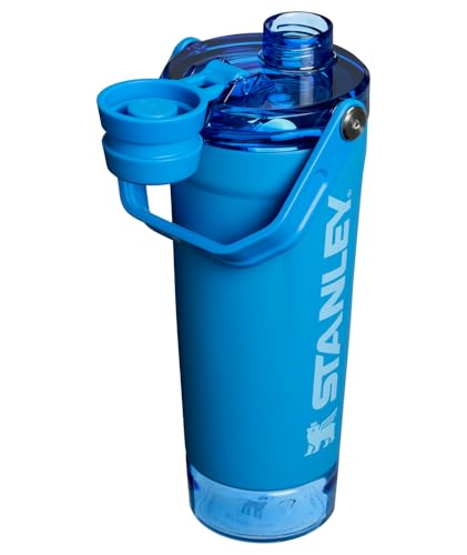 Image of STANLEY Vitalize Shaker Bottle 20 oz | Leakproof Insulated Stainless Steel Shaker Cup | Base Storage and Twist On Fast Flow Lid | Protein Shakes and Pre Workout Powder | BPA-Free | Azure