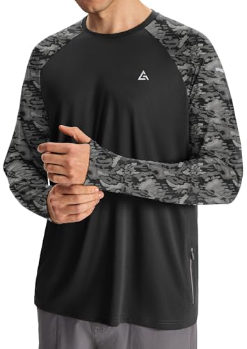 Men’s Sun Protection Shirts UPF 50+ Long Sleeve UV Shirt Rash Guard for Men Quick Dry Swim Fishing Beach Athletic