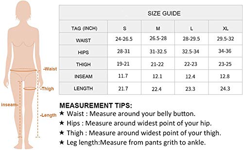 Anwell Sportleggings für Mädchen Blickdicht Sporthose kurz High Waist with Pockets Tights Yogahose Damen Schwarz S