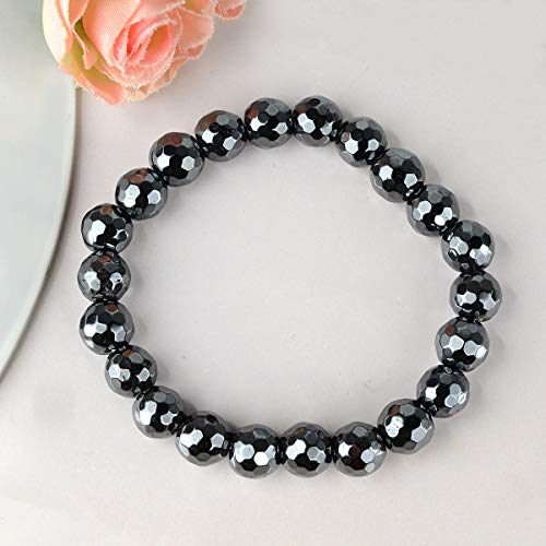 Image of Reiki Crystal Products Certified Natural Crystal Stone Diamond Cut /Faceted 10 mm Beads Bracelet for Men & Women | Reiki Charged Gemstone Jewellery | Multiple Stone Variants Available