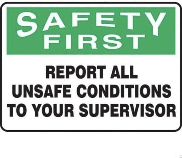 OSHA SAFETY FIRST SAFETY SIGNREPORT, Mfr: MGNF944XL-A