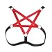 Produktbild BANSSGOTH Punk Pentagram Harness BH Frauen Full Cage Strap Festival Rave Stretchy Stoff Plus Size (Schwarz rot)