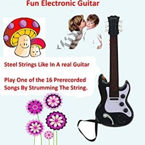 Lightahead 389-7 22 Inch Electronic Guitar for Little Rock Stars Electric Guitar with Preset Music and Vibrant Sounds Fun Musical Guitar