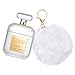 Xmifer AirPods Case, Cute Airpods Case Keychain Drop Proof (Silicone Skin for AirPods Charging Case 2/1) with Fluffy Fur Ball Keychain for Airpods 2/1 Perfume Bottle Gold with Strap