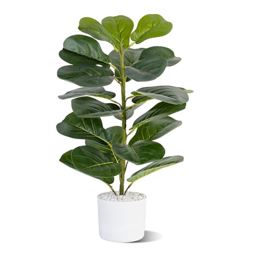 Artificial Fiddle Leaf Fig Tree, 30.7' Tall, Faux Ficus for Home Office Living Room Decor Aesthetic