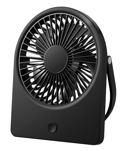 EasyAcc Ventilador Portátil USB Silencioso, Mini Ventiladores de Mesa con 3 Velocidades, 180°...