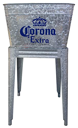 Leigh Country MC 47940 Acero galvanizado 42 qt. Corona - Recipiente con Soporte, Color Plateado