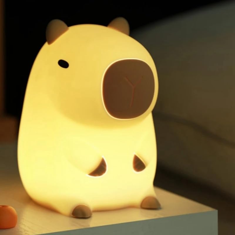 Avastro Capybara Lamp, LED Baby Silicone Night Light Capybara, Rechargeable Children's Nightlight, Baby Gift, Decorative Bedroom Bedside Lamp, Timer Function, Night Light For Toddlers Children Pices 1