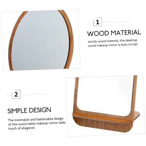 Espejo de mesa de madera portable Cabilock 2 piezas miniatura 4