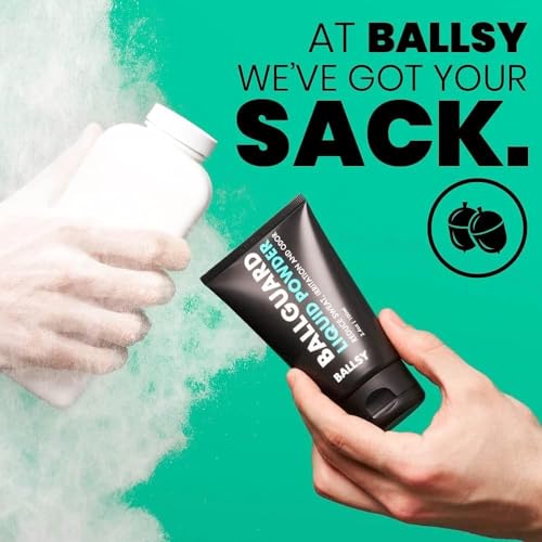 Ballsy Groin Deodorant for Men, Ballguard, Anti-Chafing, Anti-Itch Groin Cream, Quick Drying Liquid Powder, Protects from Sweat, Odor, and Irritation 3.4 oz (2 Pack)