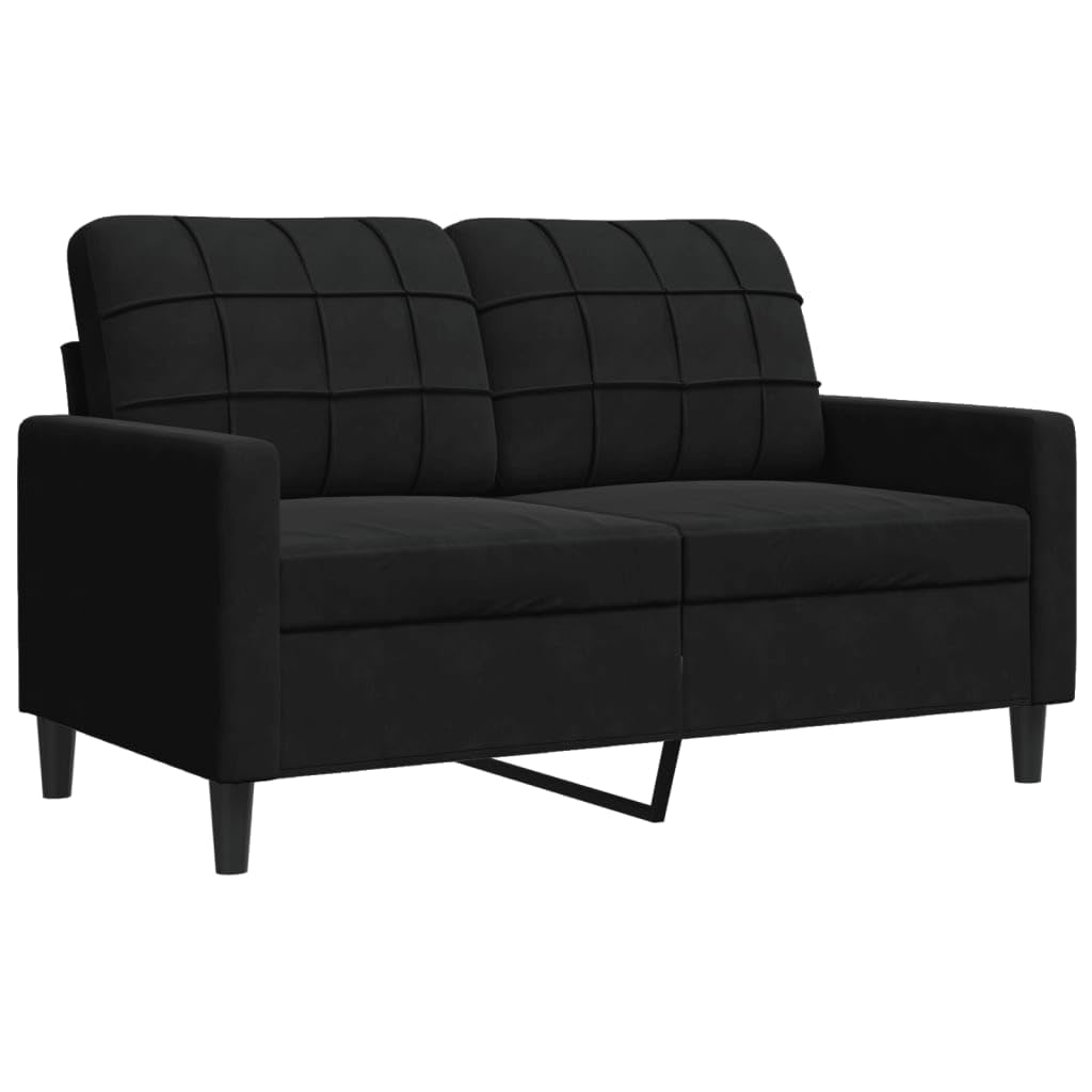 vidaXL Divano a 2 Posti Nero 120 cm in Velluto