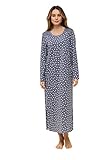 Rösch Nachtkleid im Tupfendruck Ziernähte Maxi-Länge 100% Baumwolle 1223527 44 16368