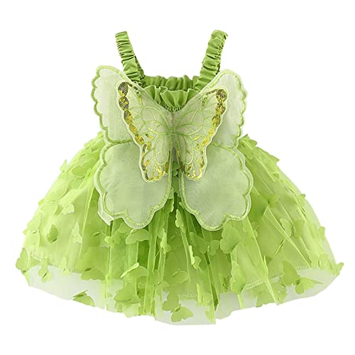 La mejor comparación de Vestidos para Bebé los 5 mejores. 45 KAGAYD - Vestido de tutú para bebés y niñas, con correa de mariposa, vestido de princesa, para fiestas formales, bodas, niñas, verde - b , 12-18 Meses