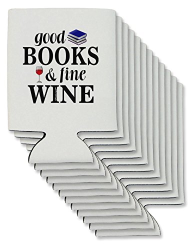 TooLoud Good Books and Fine Wine Can/Bottle Insulator Coolers - 12 Pieces