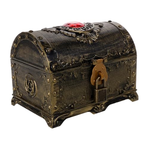 FRCOLOR Coffre Au Trésor Vintage Transparent Plastique Boîte de Rangement Multifonction pour Jouets Bijoux et Friandises Décoration pour Fêtes et