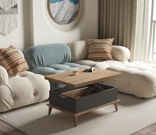 Sand-Lift Top Coffee Table Extendable Convertible Design Up to 6 Person 6 Sand-Lift Top Coffee Table Extendable Convertible Design Up to 6 Person - Image 6