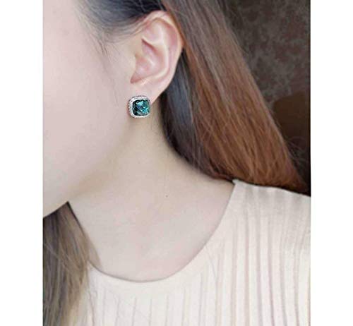 Boucles d'oreilles s925 hypoallergéniques cristal vert style chinois anti-ternissement - 4
